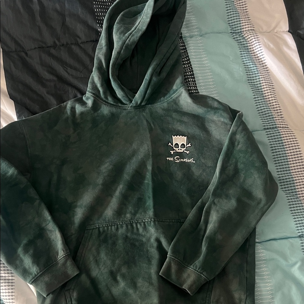 H&M Green Hoodie with Skull Design